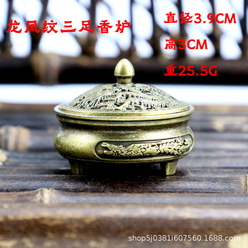 Lotus Harmony Incense Burner – Archaic Copper Buddhist Décor