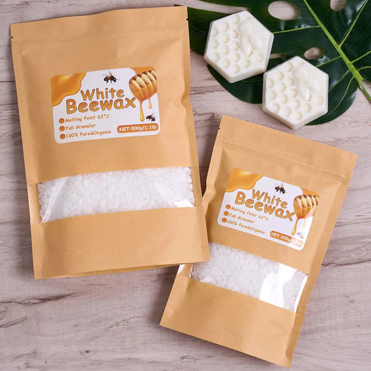 1000g White Beeswax DIY Candle Making Meterial Pure Natural Granular Bag Odorless Wax Particles Raw Materials Handicraft Supplier