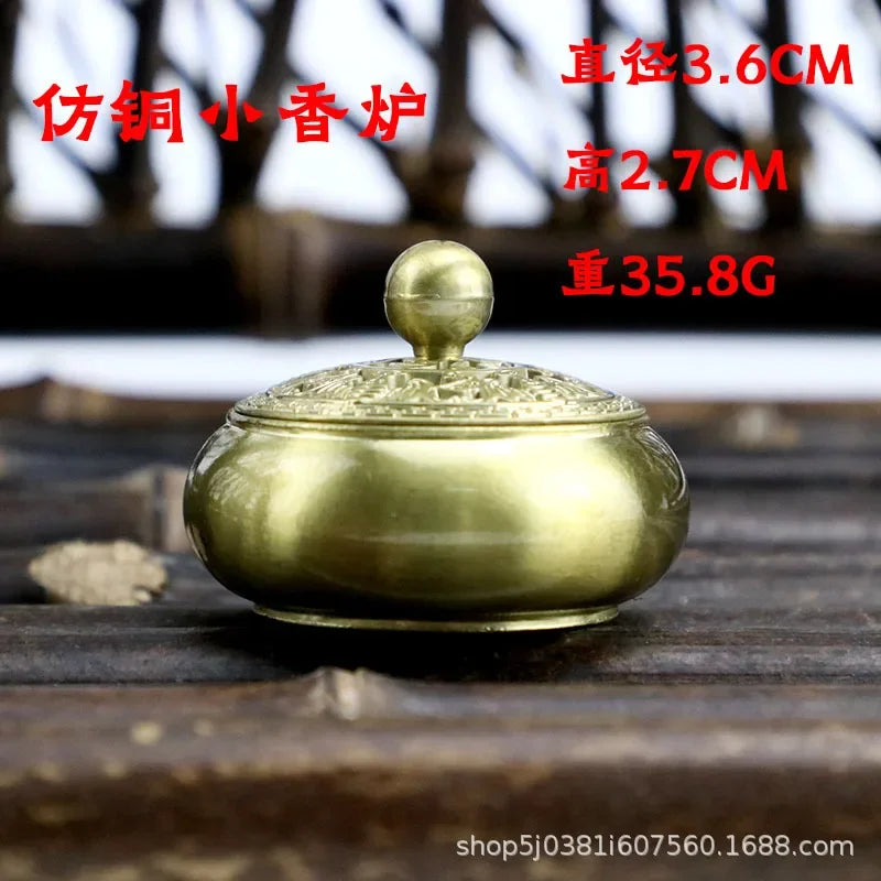 Lotus Harmony Incense Burner – Archaic Copper Buddhist Décor