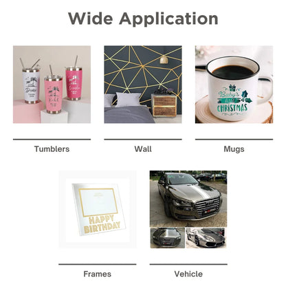 12" x 12" Metallic Permanent Adhesive Vinyl Sheets for Cricut – Mirror Finish DIY Craft Vinyl for Decoration & Custom Decals