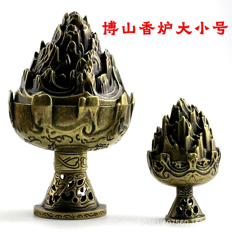 Lotus Harmony Incense Burner – Archaic Copper Buddhist Décor