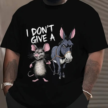 Men’s Funny Donkey & Mouse Graphic T-Shirt